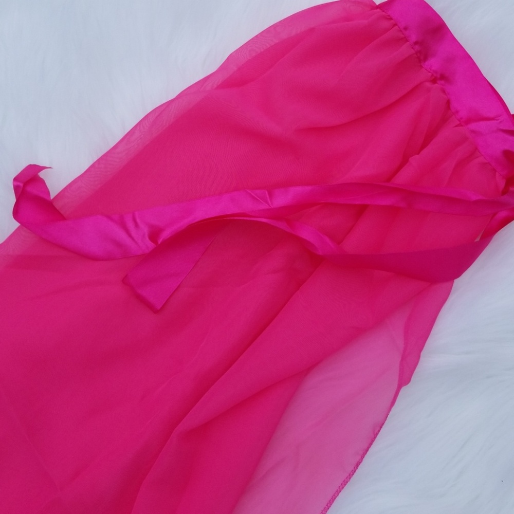 PINK/BLACK/ORANGE  BATHING SUIT COVER UP SKIRT - Picture 7 of 8